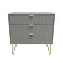 Breda Ready Assembled 3 Drawer Chest in Dusk Grey