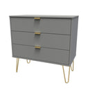 Breda Ready Assembled 3 Drawer Chest in Dusk Grey