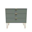Breda Ready Assembled 3 Drawer Chest in Reed Green