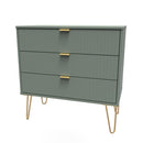 Breda Ready Assembled 3 Drawer Chest in Reed Green
