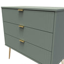 Breda Ready Assembled 3 Drawer Chest in Reed Green