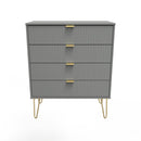Breda Ready Assembled 4 Drawer Chest in Dusk Grey