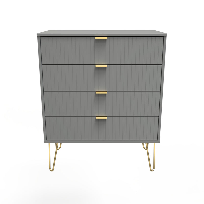 Breda Ready Assembled 4 Drawer Chest in Dusk Grey