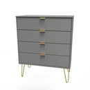 Breda Ready Assembled 4 Drawer Chest in Dusk Grey
