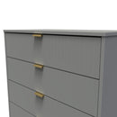 Breda Ready Assembled 4 Drawer Chest in Dusk Grey