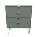 Breda Ready Assembled 4 Drawer Chest in Reed Green