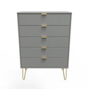 Breda Ready Assembled 5 Drawer Chest in Dusk Grey