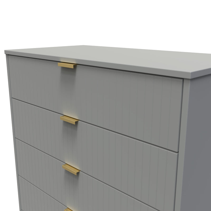 Breda Ready Assembled 5 Drawer Chest in Dusk Grey