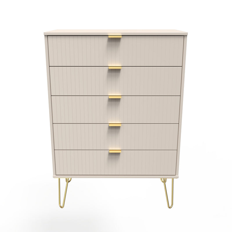 Breda Ready Assembled 5 Drawer Chest in Kashmir Matt