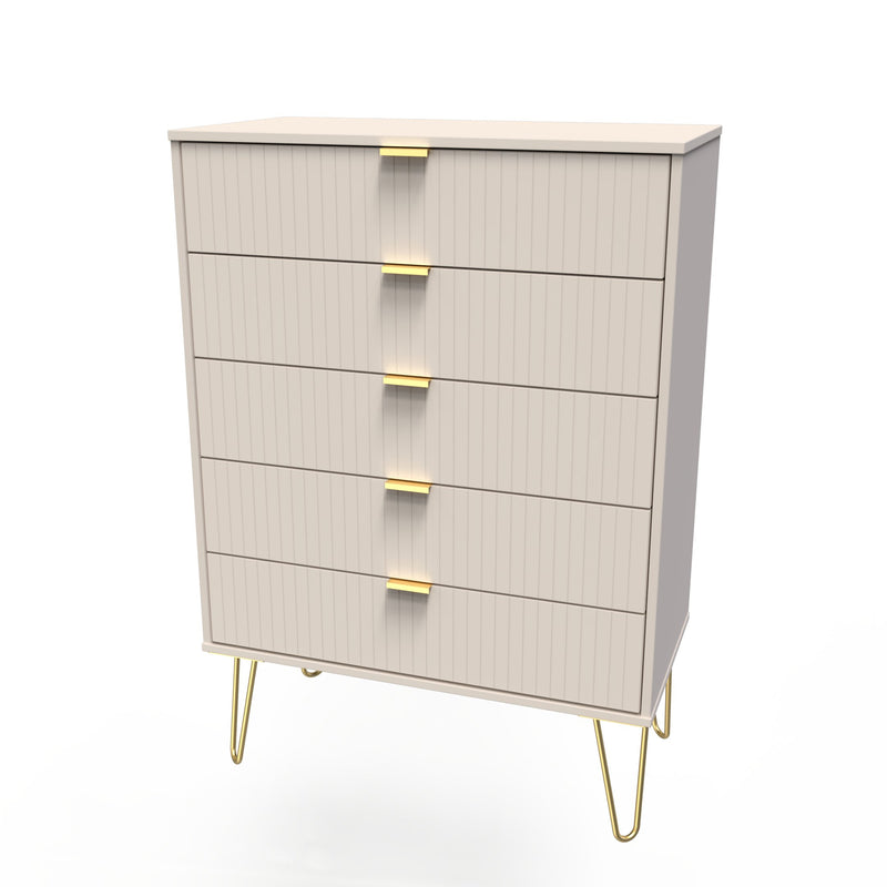Breda Ready Assembled 5 Drawer Chest in Kashmir Matt