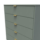Breda Ready Assembled 5 Drawer Chest in Reed Green