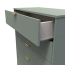 Breda Ready Assembled 5 Drawer Chest in Reed Green