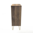 Breda Ready Assembled 5 Drawer Chest in White Matt & Vintage Oak