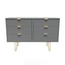 Breda Ready Assembled 6 Drawer Wide Chest in Dusk Grey