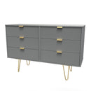 Breda Ready Assembled 6 Drawer Wide Chest in Dusk Grey