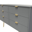 Breda Ready Assembled 6 Drawer Wide Chest in Dusk Grey
