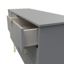 Breda Ready Assembled 6 Drawer Wide Chest in Dusk Grey