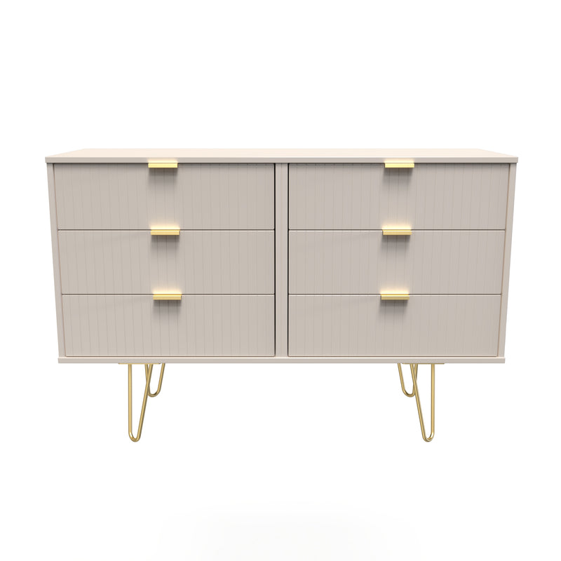 Breda Ready Assembled 6 Drawer Wide Chest in Kashmir Matt