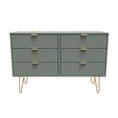 Breda Ready Assembled 6 Drawer Wide Chest in Reed Green
