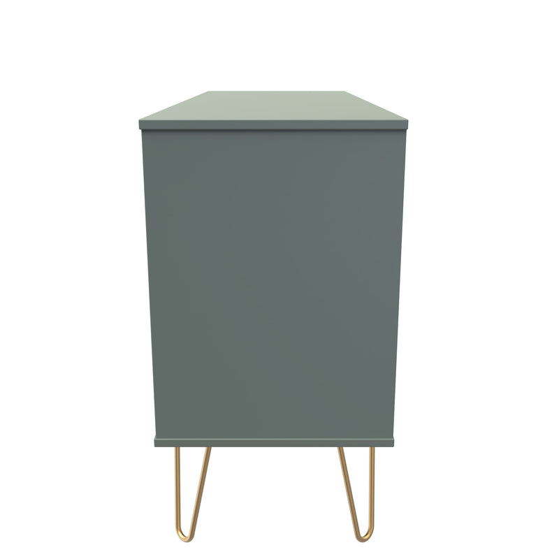 Breda Ready Assembled 6 Drawer Wide Chest in Reed Green
