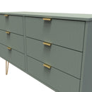 Breda Ready Assembled 6 Drawer Wide Chest in Reed Green