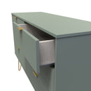 Breda Ready Assembled 6 Drawer Wide Chest in Reed Green