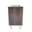 Breda Ready Assembled 6 Drawer Wide Chest in White Matt & Vintage Oak