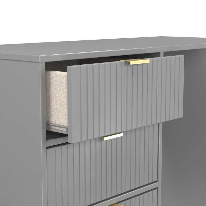 Breda Ready Assembled 4 Drawer Vanity in Dusk Grey