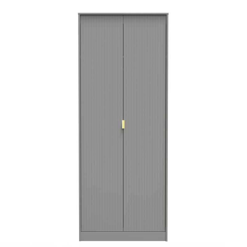 Breda Ready Assembled 2 Door Wardrobe in Dusk Grey