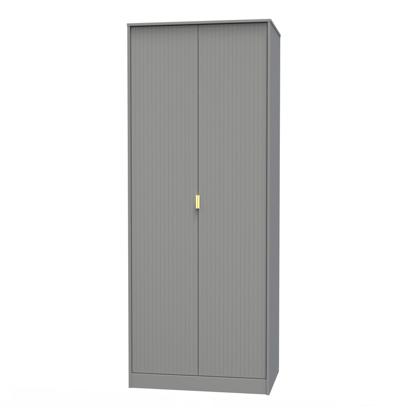 Breda Ready Assembled 2 Door Wardrobe in Dusk Grey