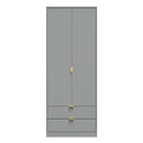 Breda Ready Assembled 2 Door 2 Drawer Wardrobe in Dusk Grey