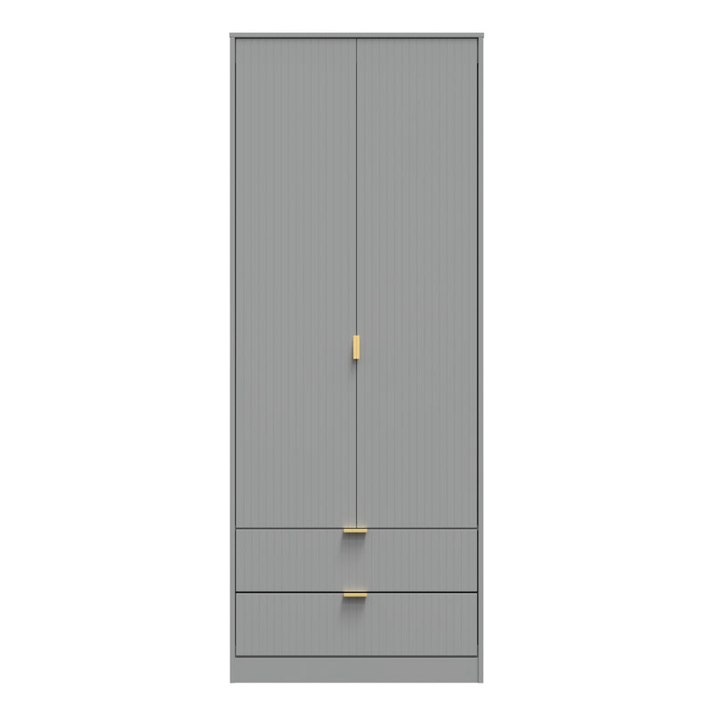 Breda Ready Assembled 2 Door 2 Drawer Wardrobe in Dusk Grey