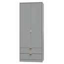 Breda Ready Assembled 2 Door 2 Drawer Wardrobe in Dusk Grey