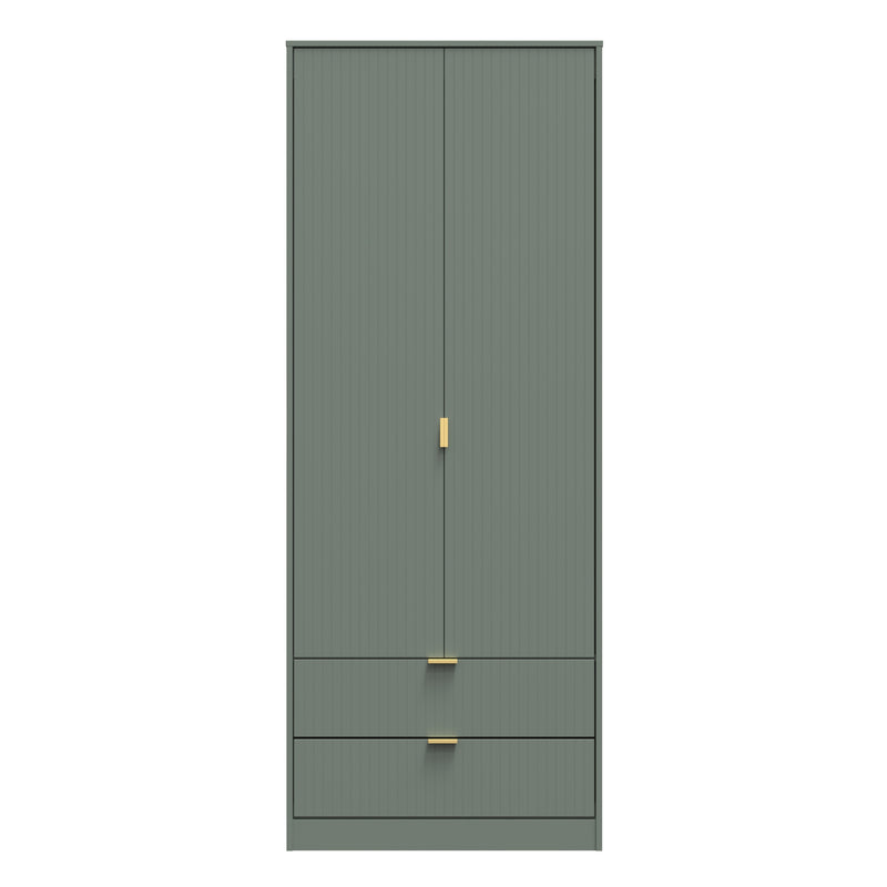 Breda Ready Assembled 2 Door 2 Drawer Wardrobe in Reed Green