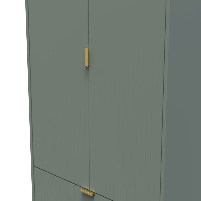 Breda Ready Assembled 2 Door 2 Drawer Wardrobe in Reed Green