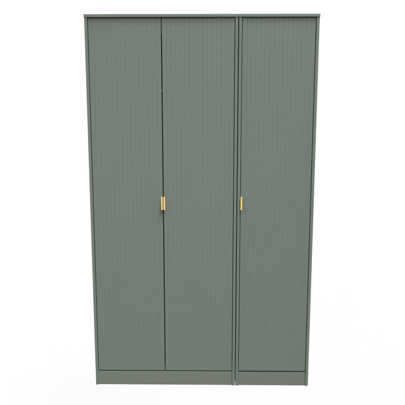 Breda Ready Assembled 3 Door Wardrobe in Reed Green