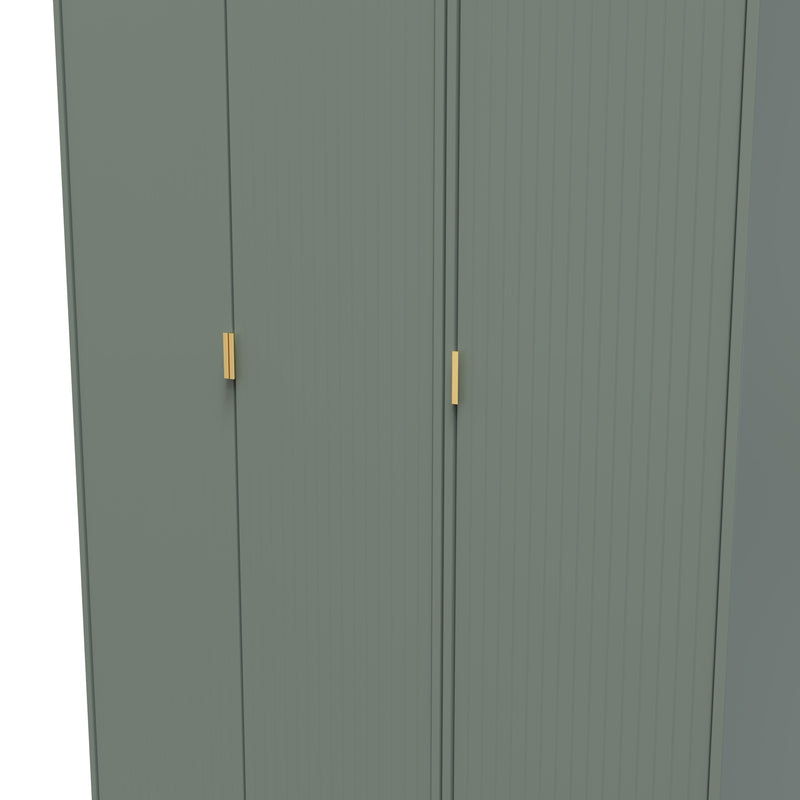 Breda Ready Assembled 3 Door Wardrobe in Reed Green