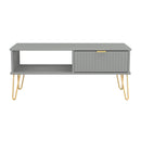 Breda Ready Assembled 1 Drawer Coffee Table in Dusk Grey