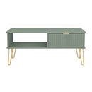 Breda Ready Assembled 1 Drawer Coffee Table in Reed Green
