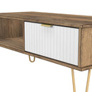 Breda Ready Assembled 1 Drawer Coffee Table in White Matt & Vintage Oak