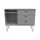 Breda Ready Assembled 3 Drawer TV Unit in Dusk Grey