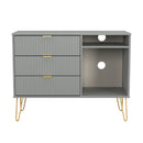 Breda Ready Assembled 3 Drawer TV Unit in Dusk Grey