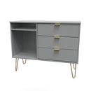 Breda Ready Assembled 3 Drawer TV Unit in Dusk Grey