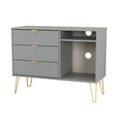 Breda Ready Assembled 3 Drawer TV Unit in Dusk Grey
