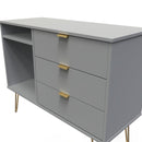 Breda Ready Assembled 3 Drawer TV Unit in Dusk Grey