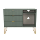 Breda Ready Assembled 3 Drawer TV Unit in Reed Green