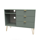 Breda Ready Assembled 3 Drawer TV Unit in Reed Green