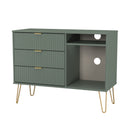 Breda Ready Assembled 3 Drawer TV Unit in Reed Green