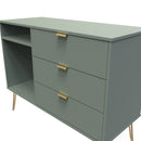 Breda Ready Assembled 3 Drawer TV Unit in Reed Green