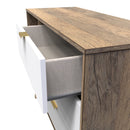 Breda Ready Assembled 3 Drawer TV Unit in White Matt & Vintage Oak